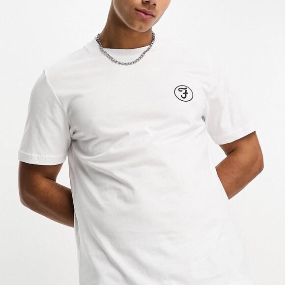 F Farah Trafford back logo T-shirt in white XXL‎ NWT IN PACKAGING - Picture 1 of 9